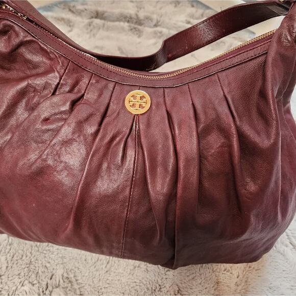 TORY BURCH BURGANDY HOBO BAG - Picture 12 of 16